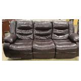  Contemporary 3 Piece Brown Leather Sofa, Chair and Loveseat with Cup Holders – auction estimate $40