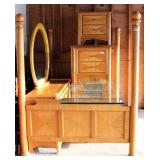  Contemporary 5 Piece Oak Bedroom Set with Queen Size Bed – auction estimate $200-$400 