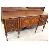  Walnut 2 Door Depression Buffet with Paint Decorations – auction estimate $100-$300 