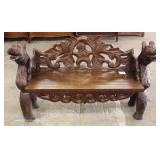  Highly Carved Wood Bear Bench – auction estimate $200-$400 