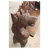  Highly Carved Wood Bear Bench – auction estimate $200-$400 