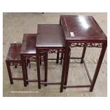  Mahogany Asian Inspired Nest of Tables – auction estimate $100-$200 