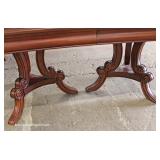  9 Piece Contemporary Mahogany Finish Inlaid Dining Room Table with 8 Queen Anne Chairs – auction es