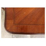  9 Piece Contemporary Mahogany Finish Inlaid Dining Room Table with 8 Queen Anne Chairs – auction es