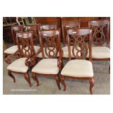 9 Piece Contemporary Mahogany Finish Inlaid Dining Room Table with 8 Queen Anne Chairs – auction es