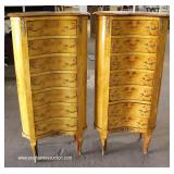  PAIR of Burl Walnut French Style Kidney Shape Lingerie Chest – auction estimate $200-$400 