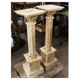  PAIR of Marble and Bronze Pedestals – auction estimate $200-$400 