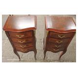  PAIR of Mahogany French Style 4 Drawer Inlaid and Banded Stands – auction estimate $100-$300 