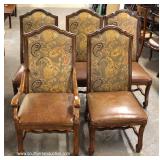  Contemporary Mahogany Large Dining Room Table with Metal Stretcher Decorator Base  and 10 Upholster