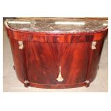  Burl Mahogany Marble Top Demilune 2 Door Server with Applied Bronze – auction estimate $200-$400 