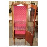  Mahogany French Inlaid and Banded Button Tufted Crystal Cabinet – auction estimate $200-$400 