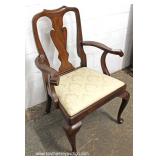  SOLID Mahogany Queen Anne Arm Chair by “Henkel Harris Furniture” – auction estimate $50-$100 