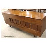  4 Piece Mid Century Modern Danish Walnut Bedroom with Fitted Interior and Queen Headboard Only  Auc