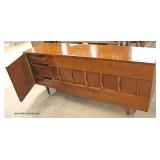  4 Piece Mid Century Modern Danish Walnut Bedroom with Fitted Interior and Queen Headboard Only  Auc