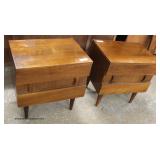  4 Piece Mid Century Modern Danish Walnut Bedroom with Fitted Interior and Queen Headboard Only  Auc