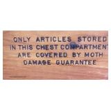  Mahogany “Lane Furniture” Panel Front Cedar Chest with 2 Drawers  Auction Estimate $100-$300 – Loca