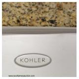  Contemporary 32” Marble Top Sink with Mahogany Base  Auction Estimate $100-$300 – Located Inside 