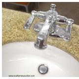  Contemporary 32” Marble Top Sink with Mahogany Base  Auction Estimate $100-$300 – Located Inside 