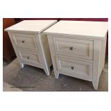  NEW PAIR of Contemporary White Painted 2 Drawer Night Stands  Auction Estimate $100-$200 – Located 