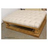  NEW Large Rustic Frame Button Tufted Ottoman Coffee Table  Auction Estimate $100-$300 – Located Ins