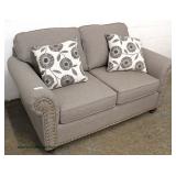  NEW Contemporary Loveseat with Throw Pillows  Auction Estimate $200-$400 – Located Inside 