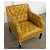  NEW QUALITY Leather Button Tufted Club Chair  Auction Estimate $300-$600 – Located Inside 