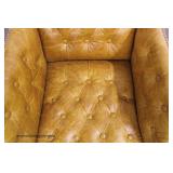  NEW QUALITY Leather Button Tufted Club Chair  Auction Estimate $300-$600 – Located Inside 