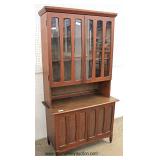  Danish Walnut Mid Century Modern 2 Piece Walnut China Cabinet  Auction Estimate $200-$400 – Located