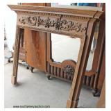  ANTIQUE Oak Fancy Fireplace Mantle  Auction Estimate $100-$300 – Located Dock 