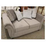  NEW Contemporary Loveseat with Throw Pillows  Auction Estimate $200-$400 – Located Inside 