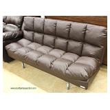  NEW Leather Like Modern Design Futon Sofa and New White Settee with Pillow  Auction Estimate $200-$