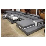  —  NEW —  ‘VERY VERY COOL’ NEW Ultra Modern Sectional Sofa Chaise with Lighted End Tables and Match