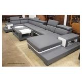  —  NEW —  ‘VERY VERY COOL’ NEW Ultra Modern Sectional Sofa Chaise with Lighted End Tables and Match