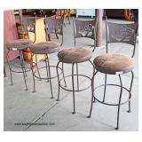  Set of 4 Metal Swivel Bar Stools with Football Player Cut Outs  Auction Estimate $100-$200 – Locate
