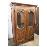  Mahogany Carved Country French Style 2 Door Display Cabinet  Auction Estimate $100-$300 – Located I