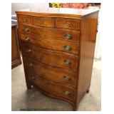 Mahogany Inlaid Serpentine Front High Chest and Low Chest with Mirror  Auction Estimate $200-$400 –