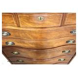  Mahogany Inlaid Serpentine Front High Chest and Low Chest with Mirror  Auction Estimate $200-$400 –