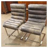  PAIR of Mid Century Modern Design Leather and Chrome Chairs  Auction Estimate $300-$600 – Located I