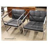 PAIR of Modern Metal and Leather Arm Chairs  Auction Estimate $300-$600 – Located Inside 