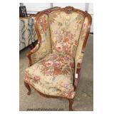 Mahogany Frame Carved High Back Wing Chair  Auction Estimate $100-$300 – Located Inside 