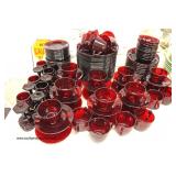  136 Piece Ruby Red Glass Dinnerware Set  Auction Estimate $100-$200 – Located Inside 