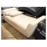  NEW Leather Like Modern Design Futon Sofa and New White Settee with Pillow  Auction Estimate $200-$