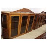  Hand Crafted Hand Carved Solid Mahogany Display Cabinets with Glass Shelves  Owner says it was hand