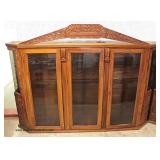  Hand Crafted Hand Carved Solid Mahogany Display Cabinets with Glass Shelves  Owner says it was hand