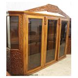  Hand Crafted Hand Carved Solid Mahogany Display Cabinets with Glass Shelves  Owner says it was hand