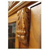  Hand Crafted Hand Carved Solid Mahogany Display Cabinets with Glass Shelves  Owner says it was hand