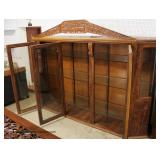  Hand Crafted Hand Carved Solid Mahogany Display Cabinets with Glass Shelves  Owner says it was hand
