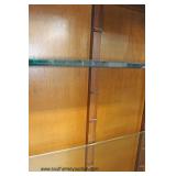  Hand Crafted Hand Carved Solid Mahogany Display Cabinets with Glass Shelves  Owner says it was hand