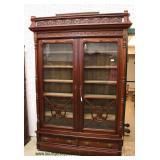  ANTIQUE Beautiful 2 Door Walnut Victorian Bookcase in the Original Finish  Auction Estimate $1000-$