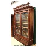  ANTIQUE Beautiful 2 Door Walnut Victorian Bookcase in the Original Finish  Auction Estimate $1000-$